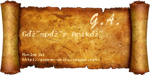 Gáspár Anikó névjegykártya